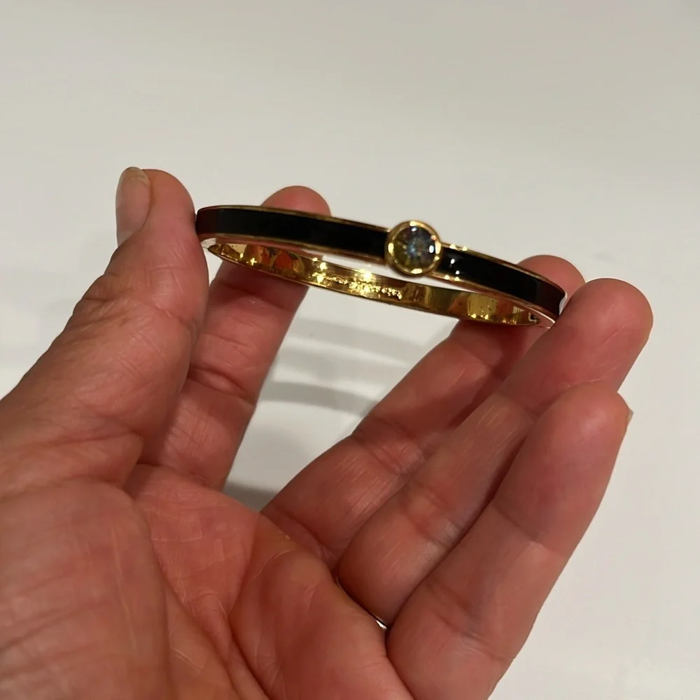 Kate‎ spade forever gems cristal bangle bracelet in black & gold